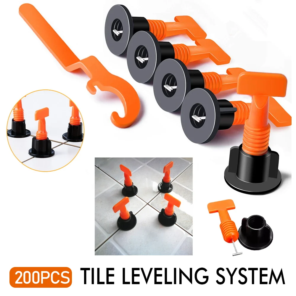 200 قطعة نظام تسوية بلاط الأرضيات مقاطع الفواصل الخزف السيراميك مستوي عدة لوضع البلاط جدار تحديد أدوات البناء