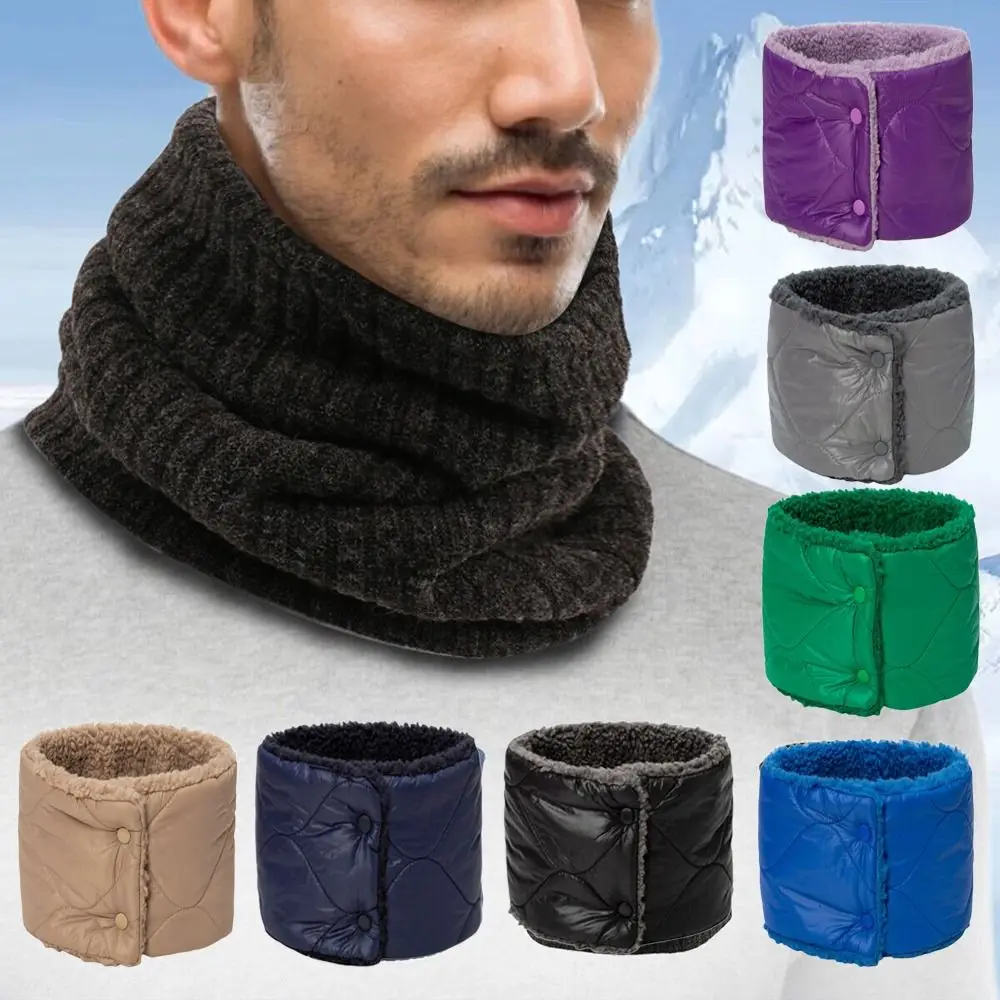 

Fastener Fashion Thickening Men Women Scar Bib Warm Neck Cover Winter Scarves Thermal Neck Warmer Snood Cowl Tube Fleece Scarf