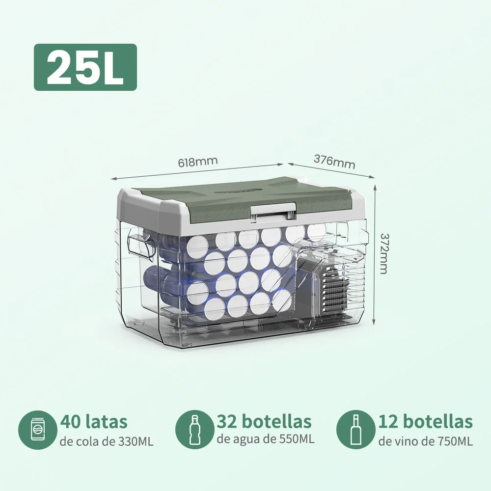 Alpicool NL 25L 35L 45L Autokoelkast 12V Compressor Koelkast Vriezer 12/24V DC 100-240V AC Draagbare koeler voor kamperen Reizen