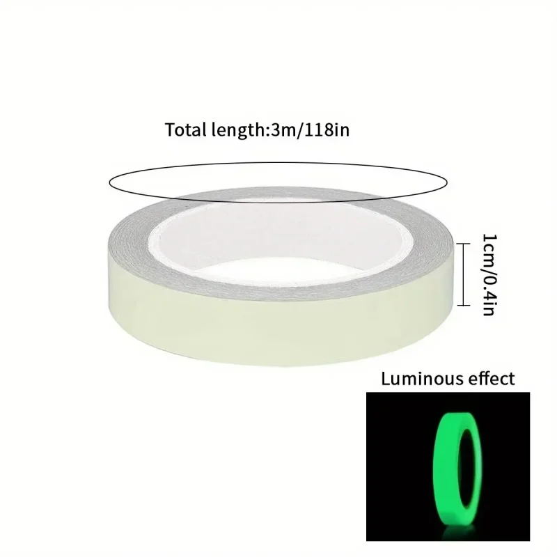 Width 1cm Luminous Tape Self-adhesive Waterproof Luminous Sticker Living Room Bedroom Home Decoration DIY Art Sticker Fluoresc