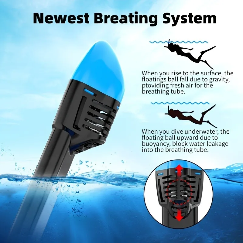 Full Face Snorkel Mask Snorkeling Gear with Detachable Camera Mount Panoramic 180° View Anti-Fog Anti-Leak