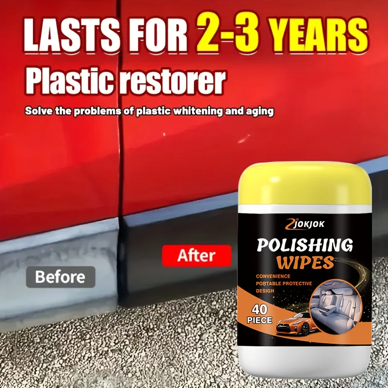 Car Refinish Wet Wipes, Interior Seat Repair Brightening, Quick Easy Update, Glossy Wet Wipes 40 Sheets, High Efficiency Fast