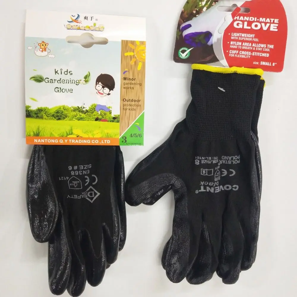 Black Anti Cutting Gloves Safety Kids Adult Protective Mittens Anti Bite Anti Prickling Gardening Glove 3~15 Year Old/Adult