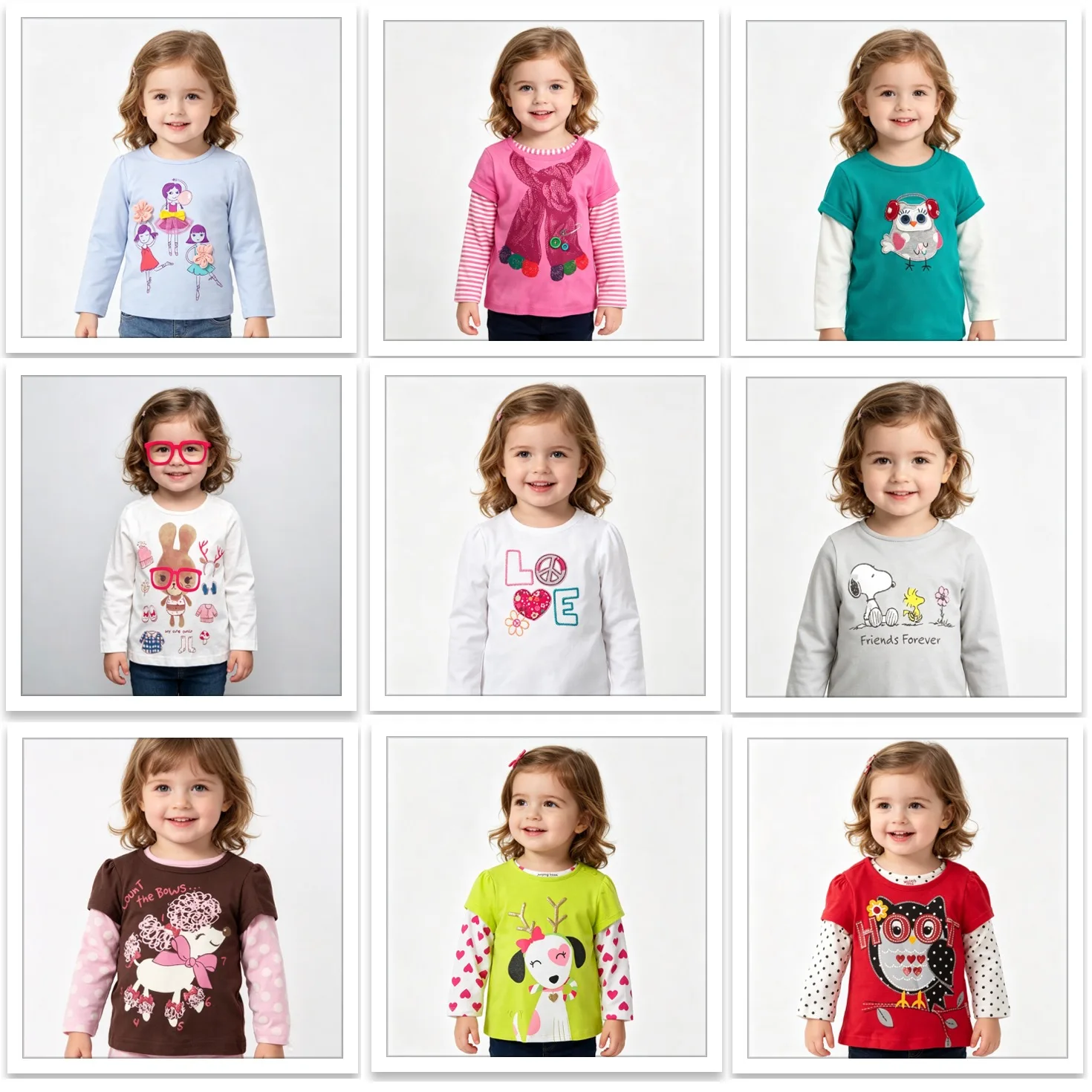 Autumn Girls T-Shirts Long Sleeve Blouse Baby Girl's Tee Shirt Jumpers Toddler Sweatshirt Shirts 1 2 3 4 5 6 Years Outfit Tops