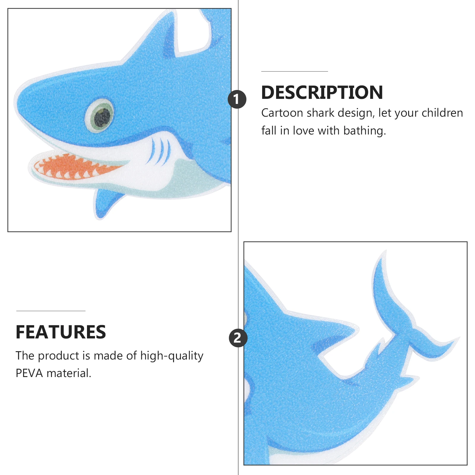 

5pcs Non Slip Stickers PEVA Shark Design Bathroom Kitchen Balcony Corridor Doorway Frosted Adhesive Bathtub Decals Home