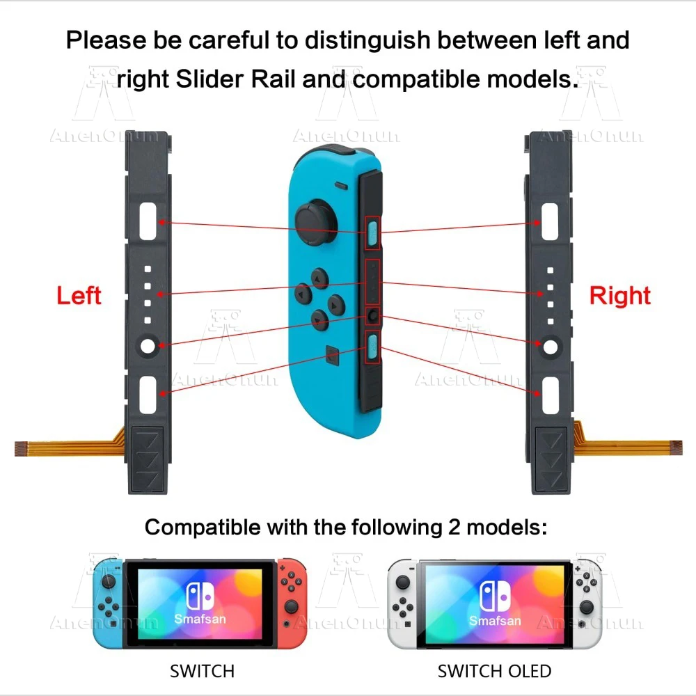 スイッチ/スイッチ OLED ジョイコン スライド レール プレミアム交換修理キット センサー フレックス ケーブル付き 左右スライド レール 耐久性のある部品