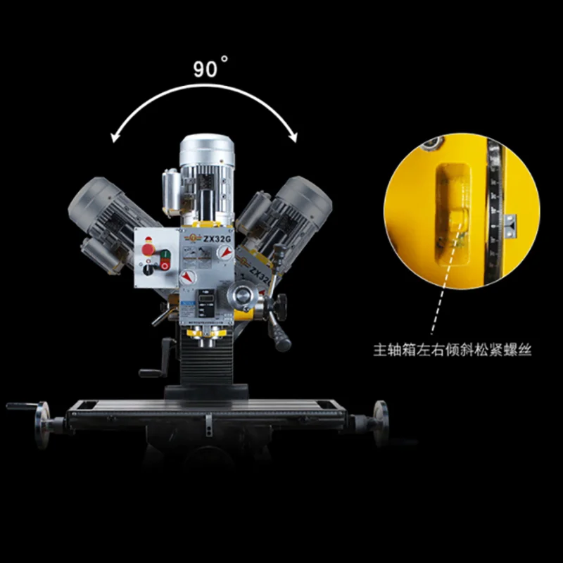 ZX32G Bench Drilling and Milling Machine Metal Processing Drilling and Milling Machine Industrial Three-axis Grating Ruler