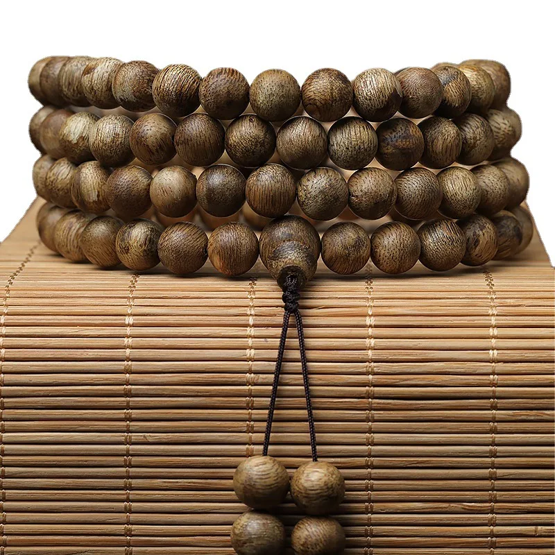 

Natural Submerged Water Yingge Green Qi Nan Bracelet Vietnam Nha Zhuang Agarwood Beads Necklace 108 Prayer Bracelet