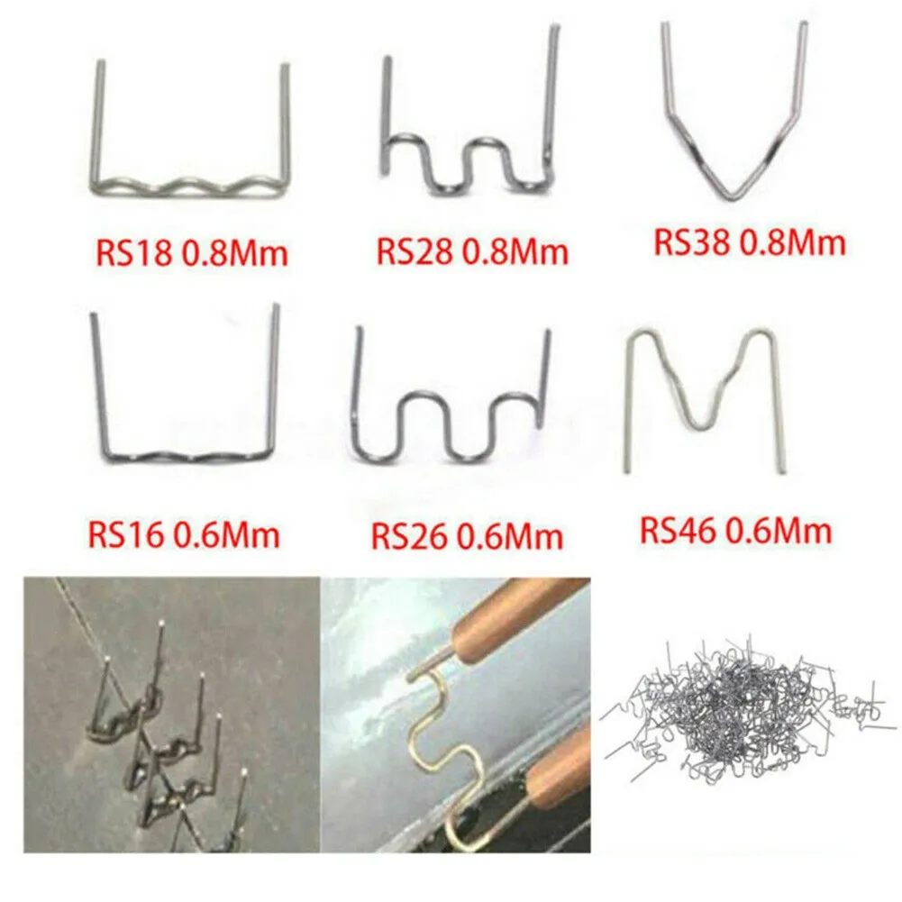 100PCS Wave Staples 0.6/0.8mm Hot Staple For Automotive Plastic Repair Welding Nail Bumper Repairs Plastic Welder Accessories