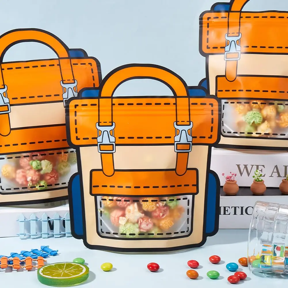 1–50 Stück große Goodie-Taschen, niedlicher Cartoon-Geburtstagsrucksack mit Griff oben für Kinder, Snack-Süßigkeitentüte für Halloween-Partygeschenke – Detail 5