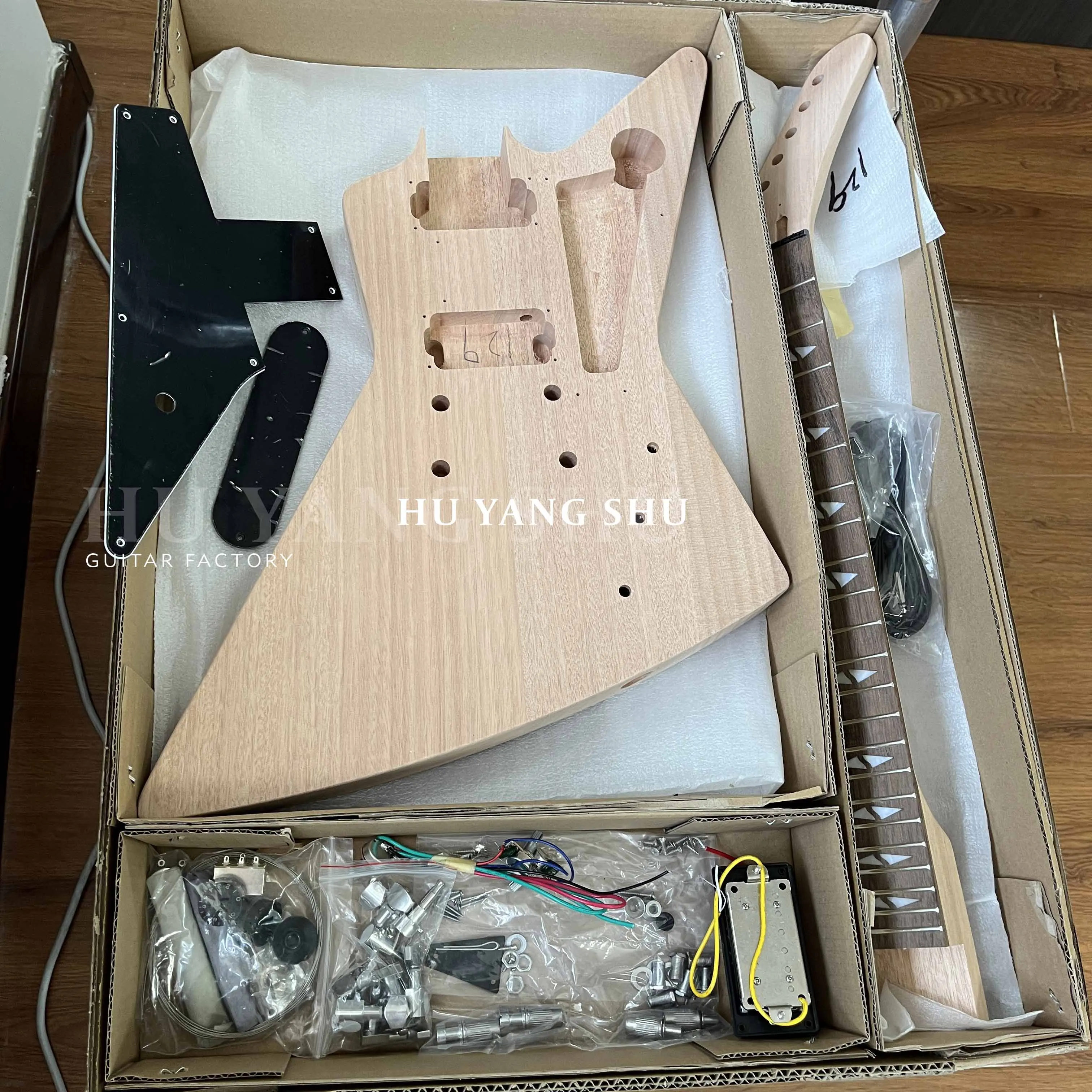 

DIY Electric Guitar Kit - Custom Walnut Body, Neck, Fretboard, Bridge - Made of Walnut Wood - Free Delivery
