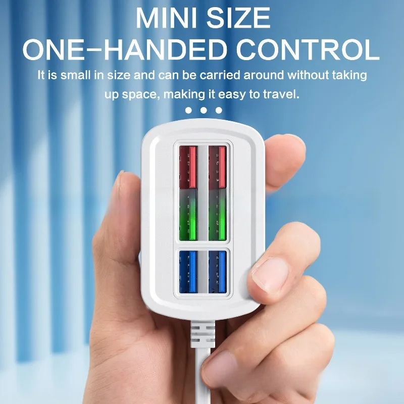 Portable Travel Power Strip With USB Ports Compact Extension Cord For Home Desktop Charging Station Universal Compatibility