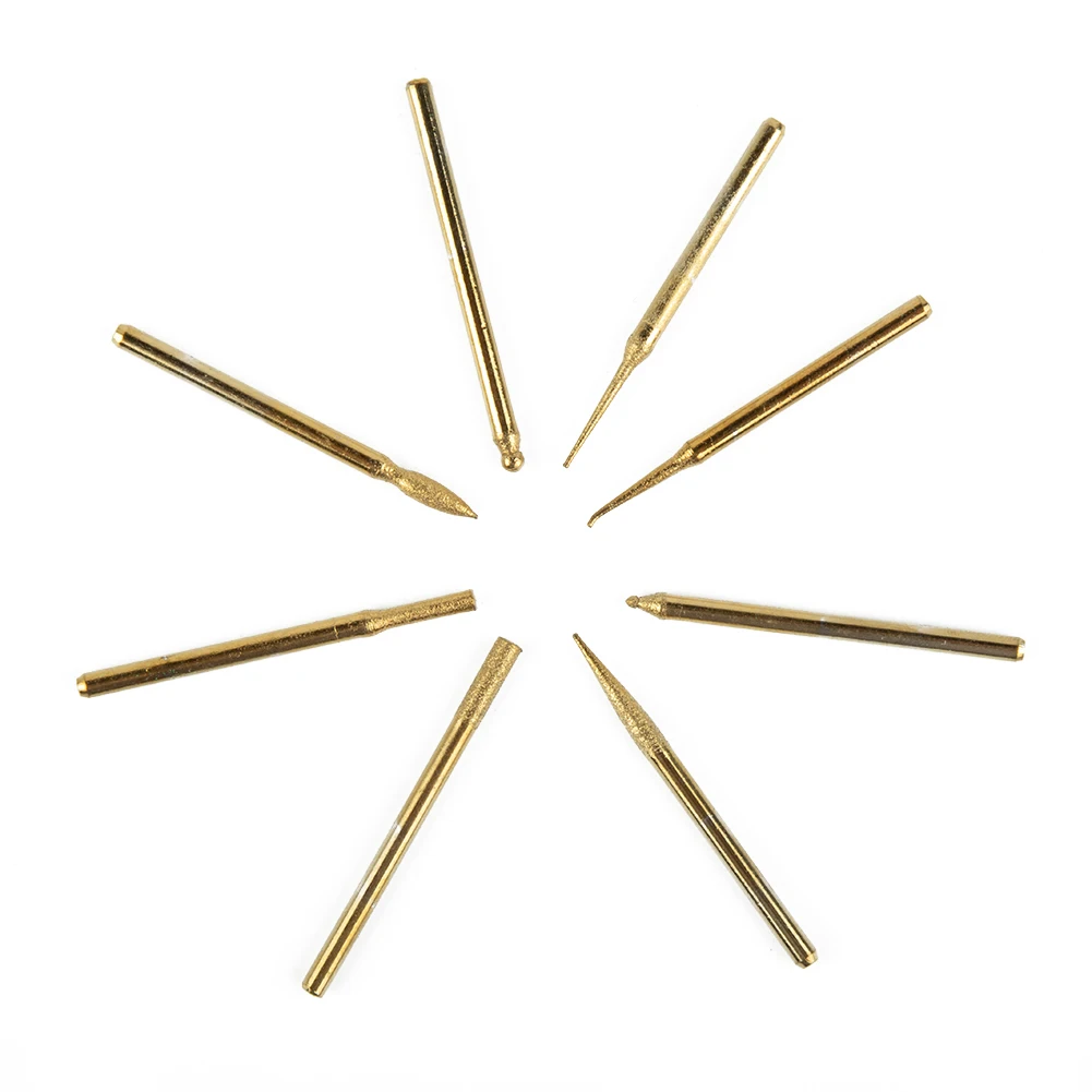 Diamante Burr Drill Bit Set, Corte para Gravura, Moagem, Polimento, Madeira, Metal, Ouro, DIY, Nova Qualidade, 000RPM, 28, 30Pcs