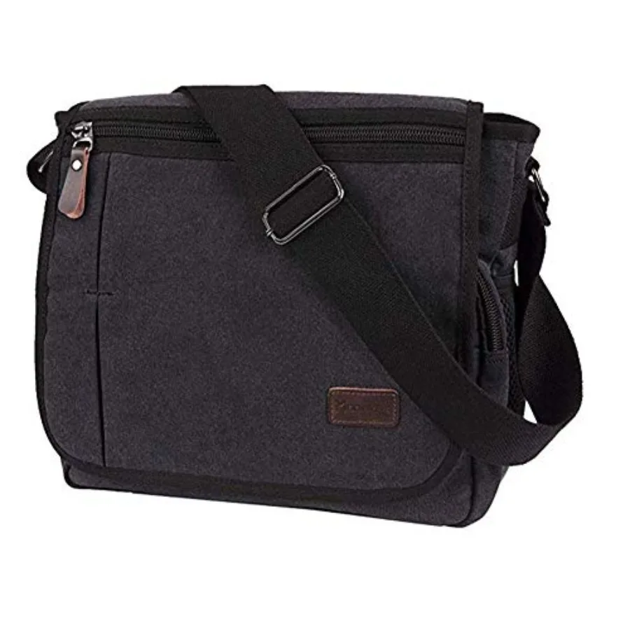 

Messenger Bag for Men 13 Inch Laptop Satchel Bags Canvas Shoulder Bag with Bottle Pocket