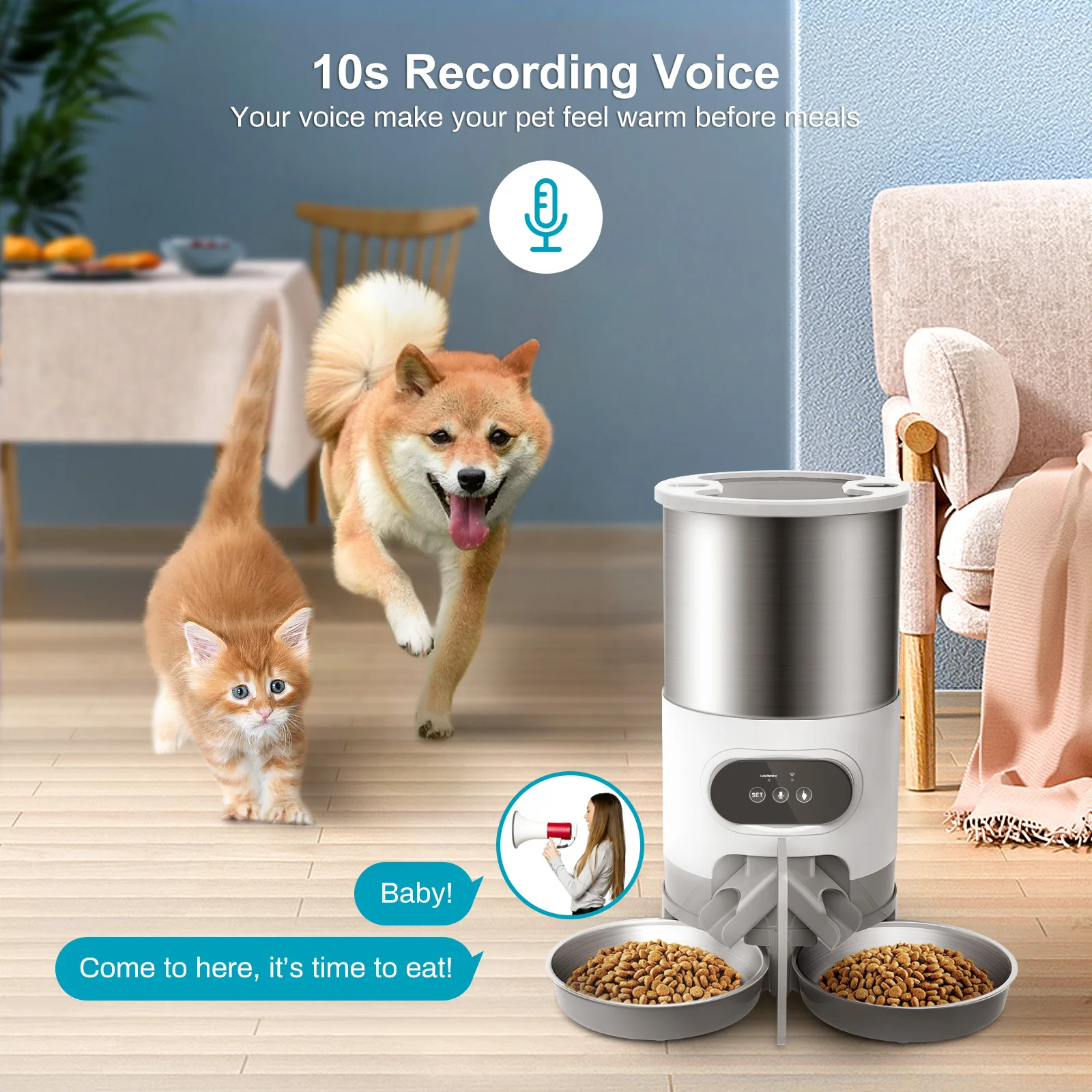 Tuya Smart APP Pet Feeder Cat Dog Food Dispenser Suitable For Small And Medium-Sized Cats And Dogs Mobile Phone Remote Feeding