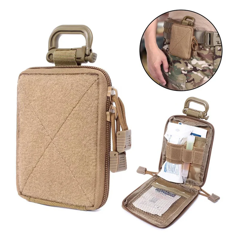 Mini Tactical Molle Utility Pouch Multi-Functional EDC Accessory Bag with Hook-and-Loop for Hunting and Camping