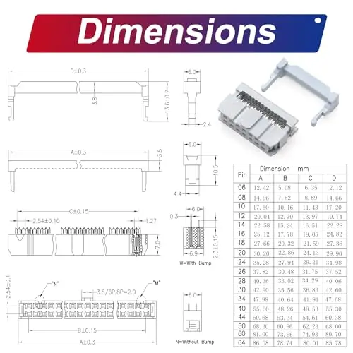 Idc-フラットリボンケーブル,fc,14ピン,オスからメス,延長ケーブル,2.54mm, 30cm, 3個,FM14-30cm-3Pcs