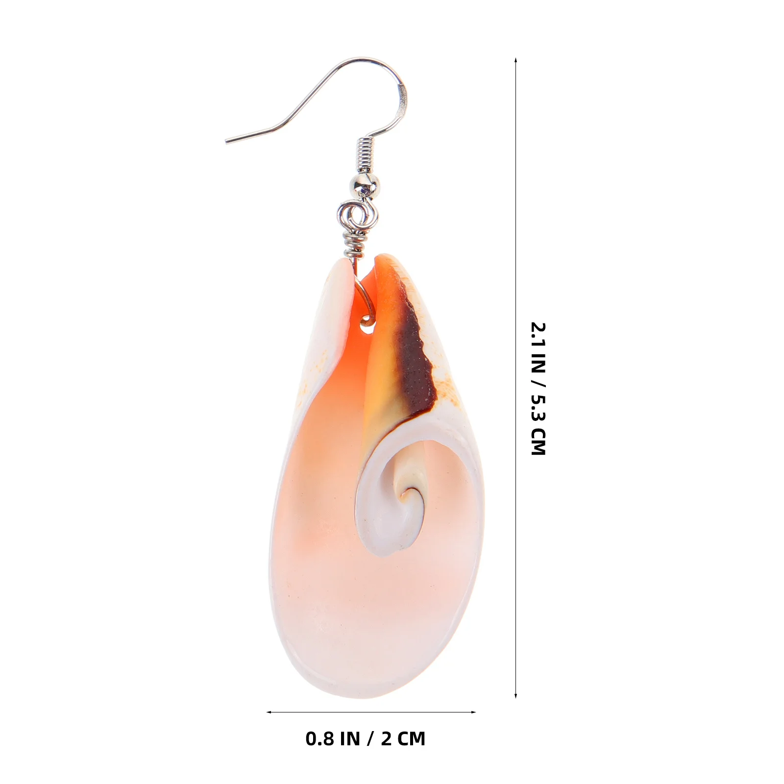 

1 Pair Conch Shell Earrings White Chic Sparkly Design Nickel Free Lead Free For Sensitive Ears Beach Style Ear Drops Women