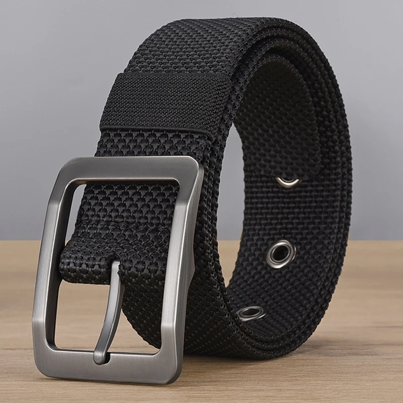 Fashion Men's Belt Alloy Needle Buckle Belt Student Versatile Trendy Belt Outdoor Sports Belt