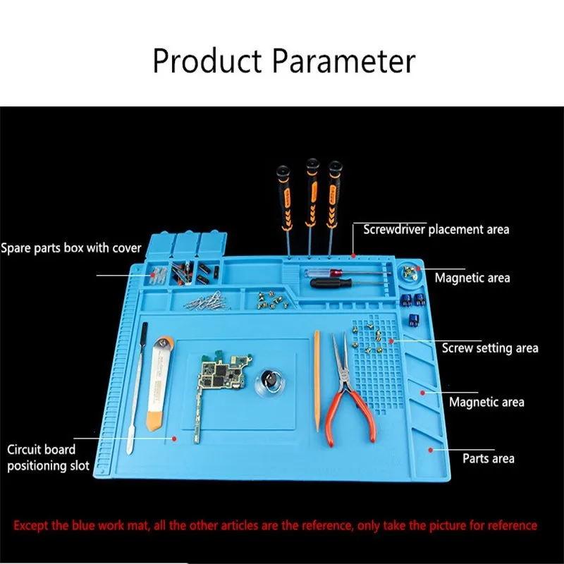 1Pcs High temperature resistant silicone pad mobile repair insulation hot air gun electric soldering iron welding silicone pad