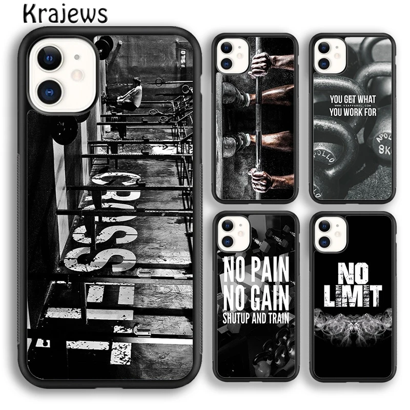 Krajews Training Workout Gym Crossfit Quote Phone Case Cover For iPhone 17 Air 16 15 14 plus 11 12 13 pro max