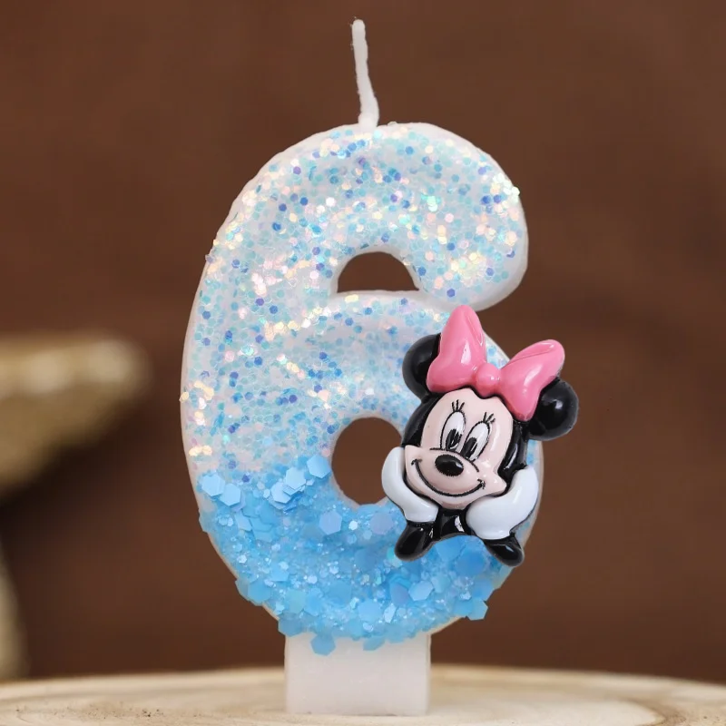 Hot Happy Birthday Number 0-9 Candles Cartoon Mickey Minnie Mouse Candle Cake Cupcake Topper Party Decoration Supplies DIY Gifts image 5