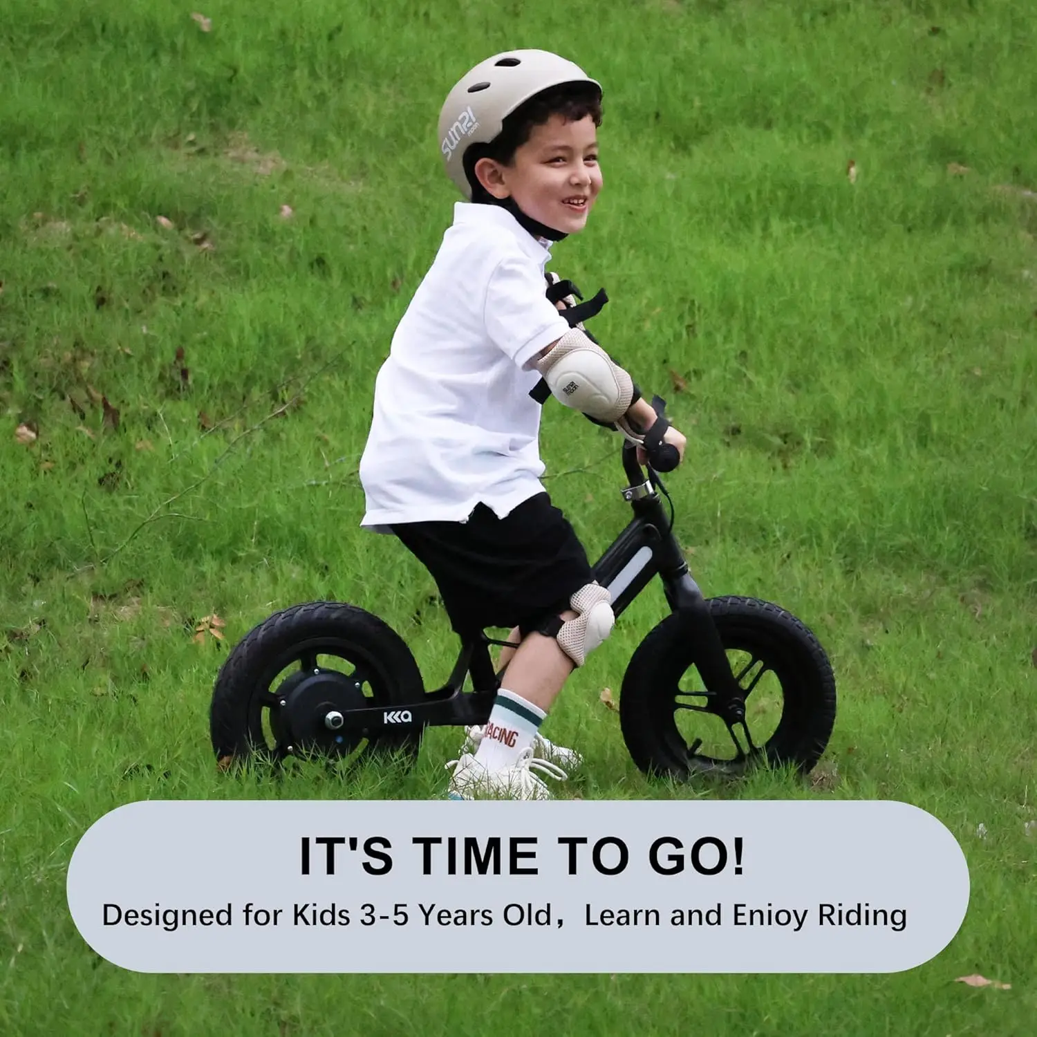 Vélo d'équilibre électrique léger pour enfants âgés de 3 à 6 ans, 2 modes de sécurité, vitesse maximale 9MPH, vélo électrique à moteur 180W