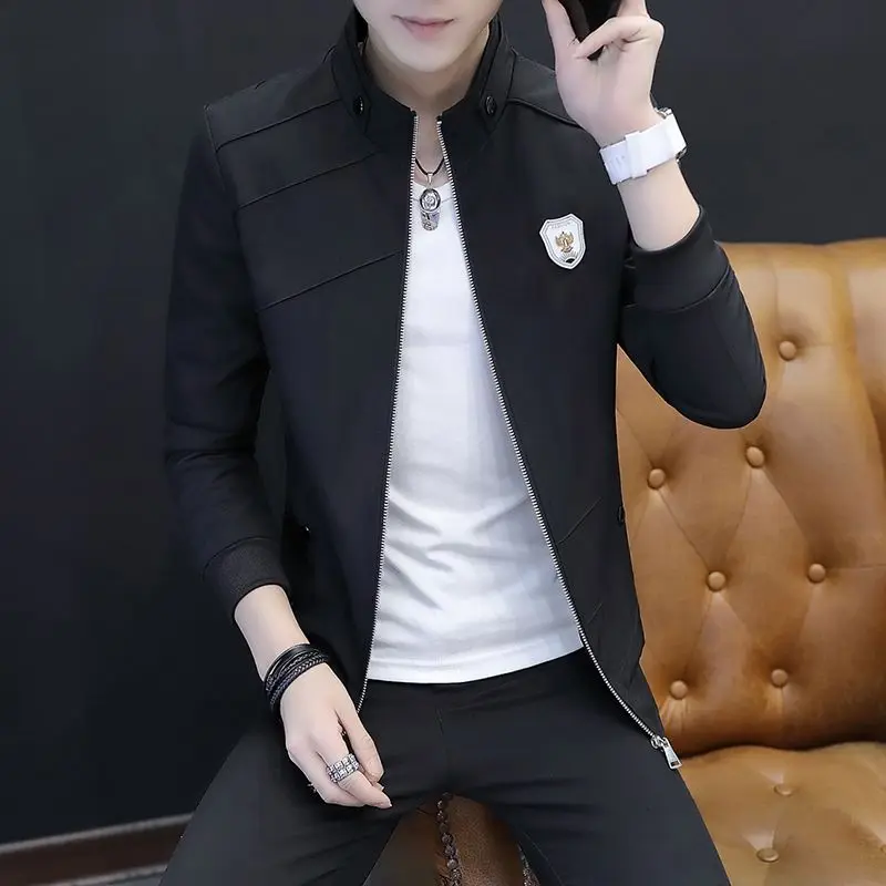 Jesienno-zimowa moda KPOP w stylu Harajuku Slim dopasowane koszulki luźna, luźna kurtka zapałka z pluszowym zamkiem z długim rękawem