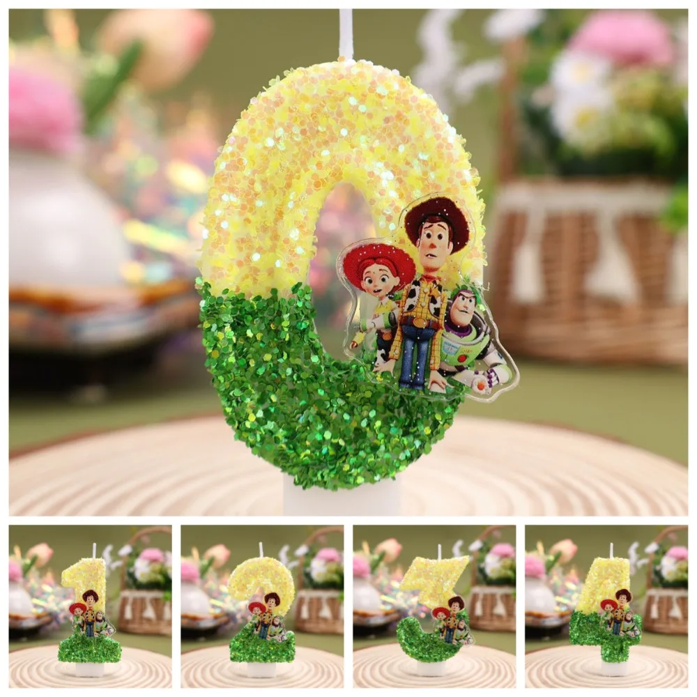 Hot Cute Cartoon T-O-Y Story Digital Candle Numbers 0-9 Kids Birthday Cake Decoration Cartoon Party Supplies Accessory - view 3