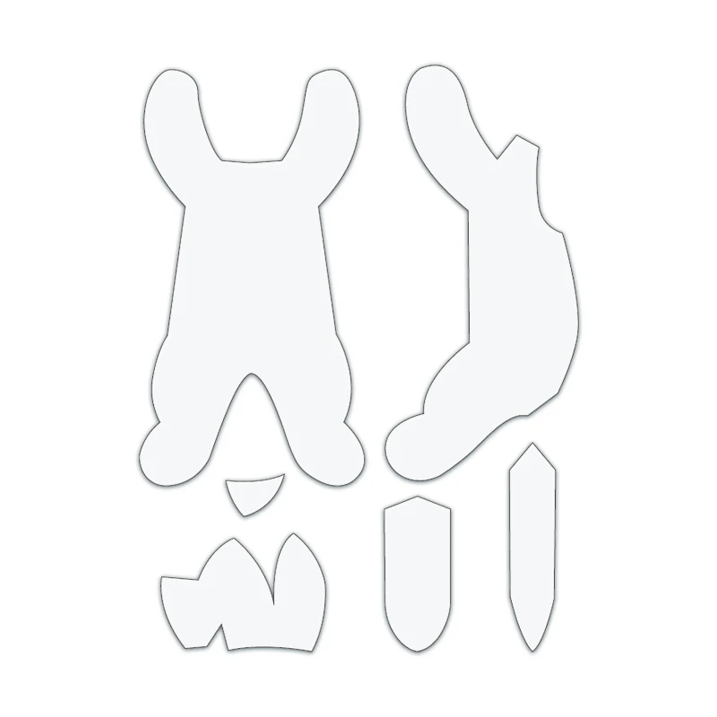 6pcs Fluffy Kitten Sewing Templates for Handicrafts