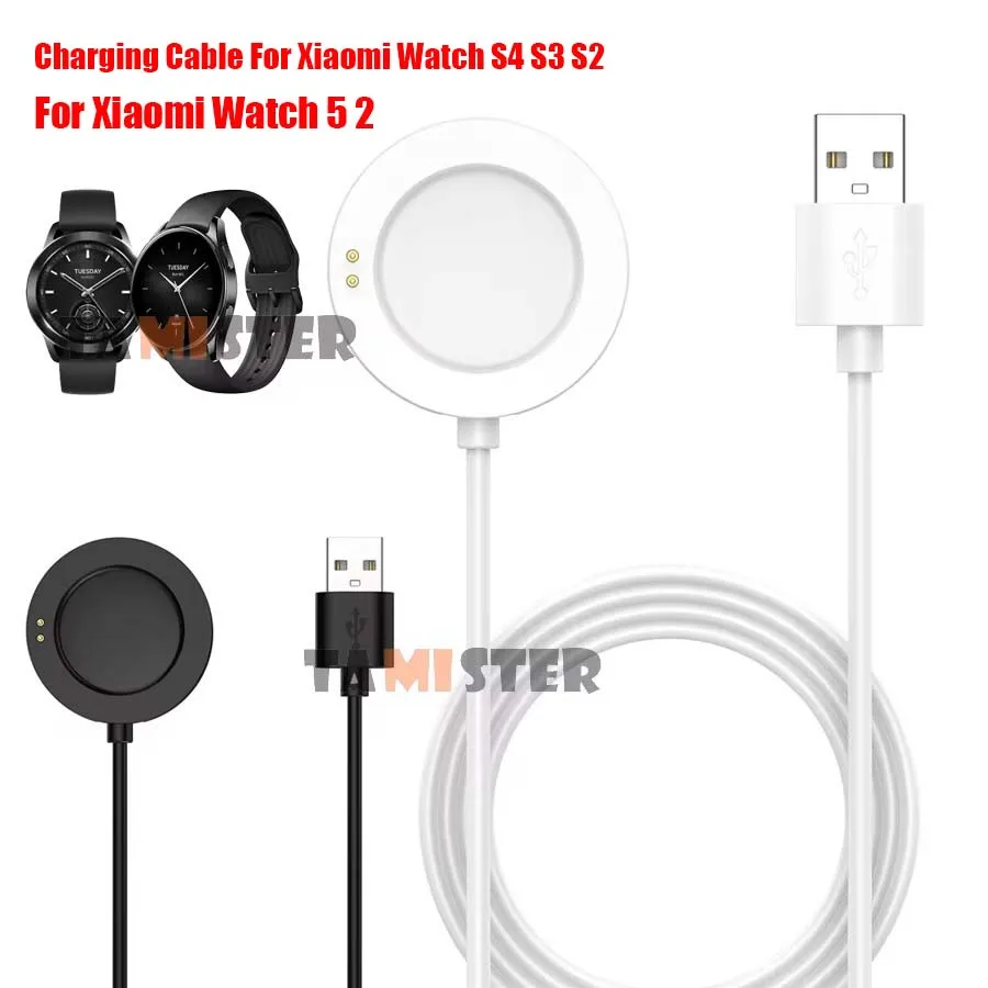 Cabo de Carregamento USB para Xiaomi Watch 5 S4 S3 S2, Adaptador de Carregador Dock para Mi Watch 2 Pro H1