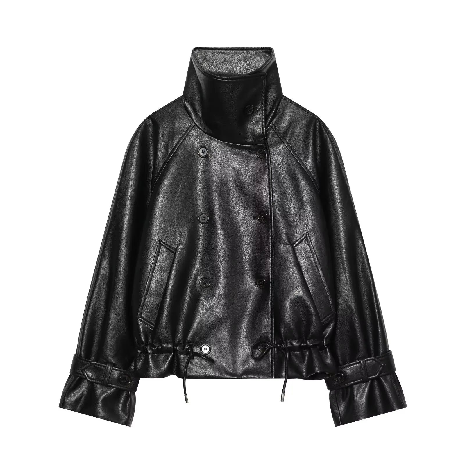Fashion Black Long Sleeve Jacket Women Autumn Vintage Coat Pockets Casual Blazer High Street Premium Outwear Jacket