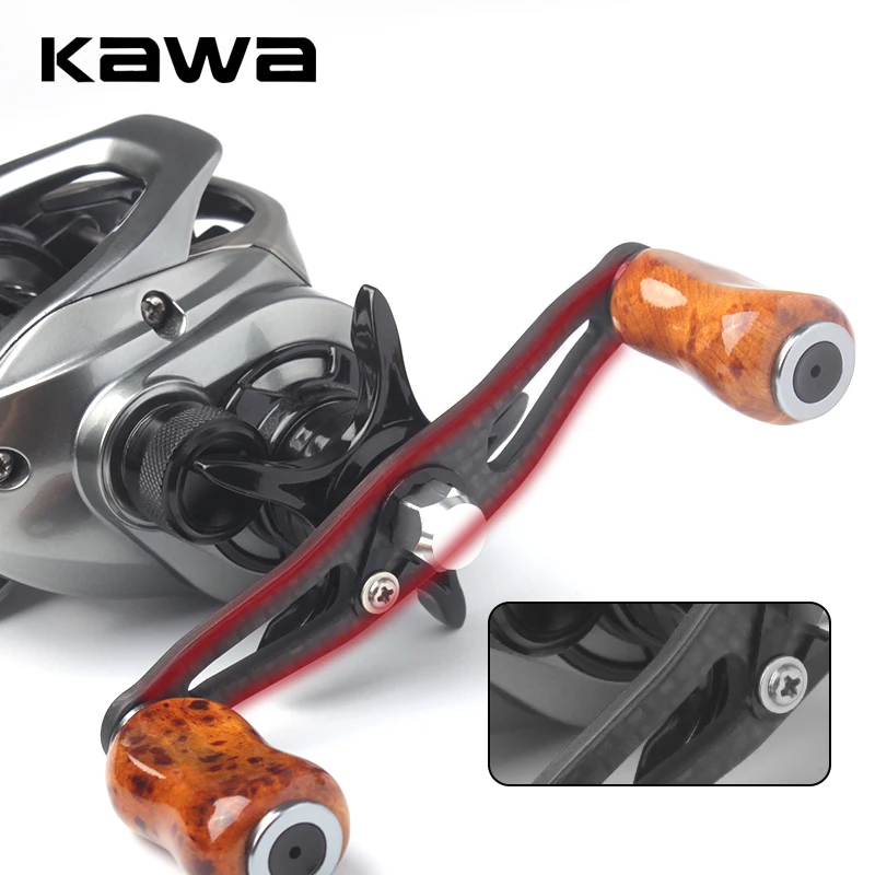 Kawa New 1pc Fshing Reel Handle Carbon Fiber Chamfer Design Length 100/95mm Hole Size 8*5/7*4mm Thickness 3mm Reel Accessory DIY