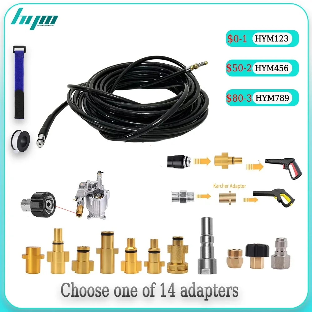 High Pressure washer Micro mini Sewer Jetter drain cleaning hose Sewer Hose Water Cleaning Kit For Karcher Bosch Lavor Wash Gun