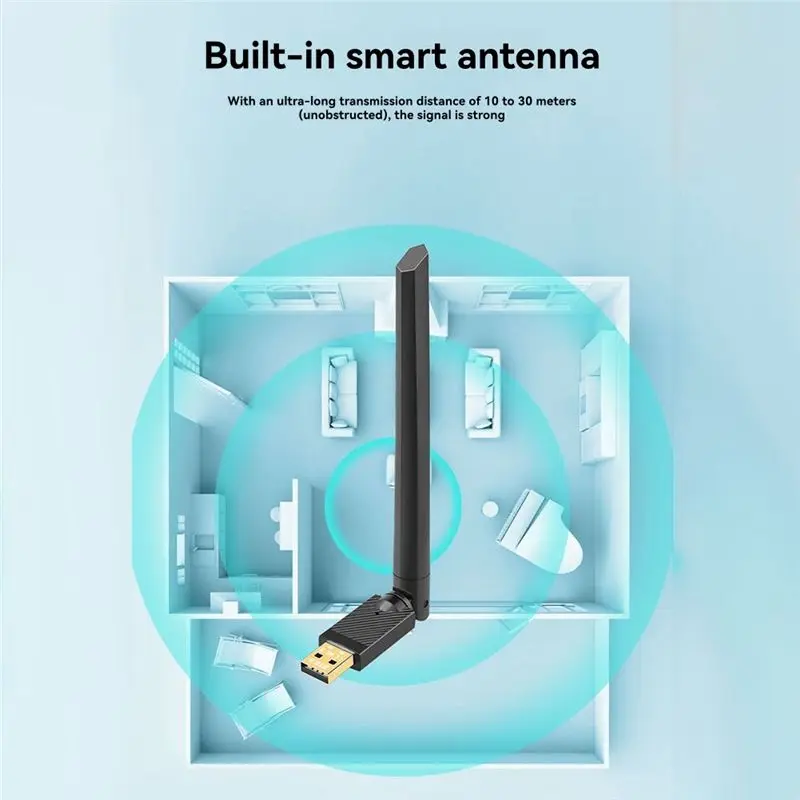 Well Made-External USB Bluetooth 6.0 Adapter Desktop Bluetooth 6.0 Transmitter For BT Speaker Keyboard Mouse Headphone Printer