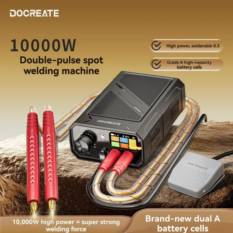 Docreate TK-20P 10000W Spot Welding Machine Portable Pedal Design Welder For 18650 Battery Metal Parts