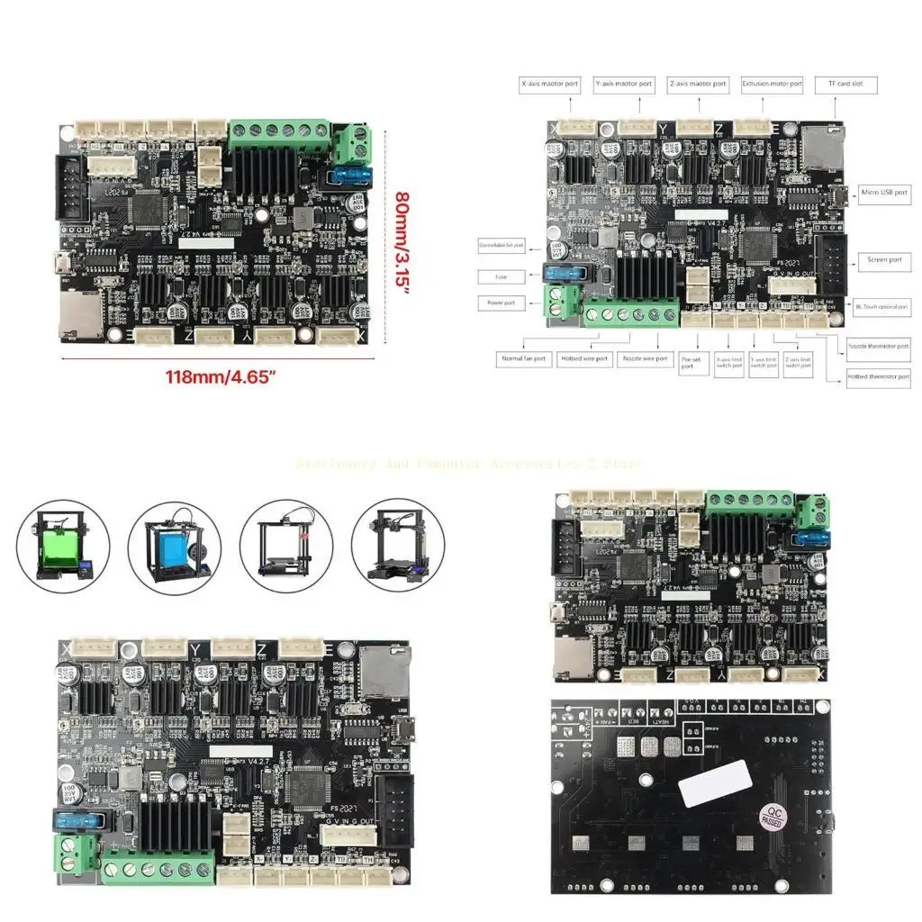 

Printer Quiet Mainboard for 3/3pro/5 V 4.2.7Vision Mother Board for Improved Print Quality, Simple Installation