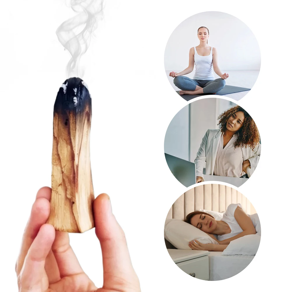 5-20pcs Palo Santo Natural Incense Sticks Wooden Smudging Stick for Indoor Purifying Yoga Healing Aromatherapy Burn Wooden Strip