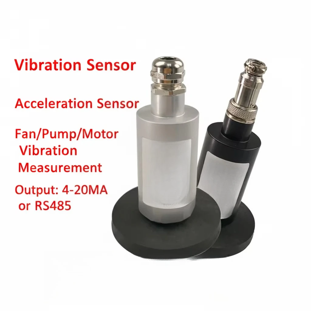Industrial Analog Accelerometer Vibration Sensor Transmitter 0-20mm/s 0-500um Integrated