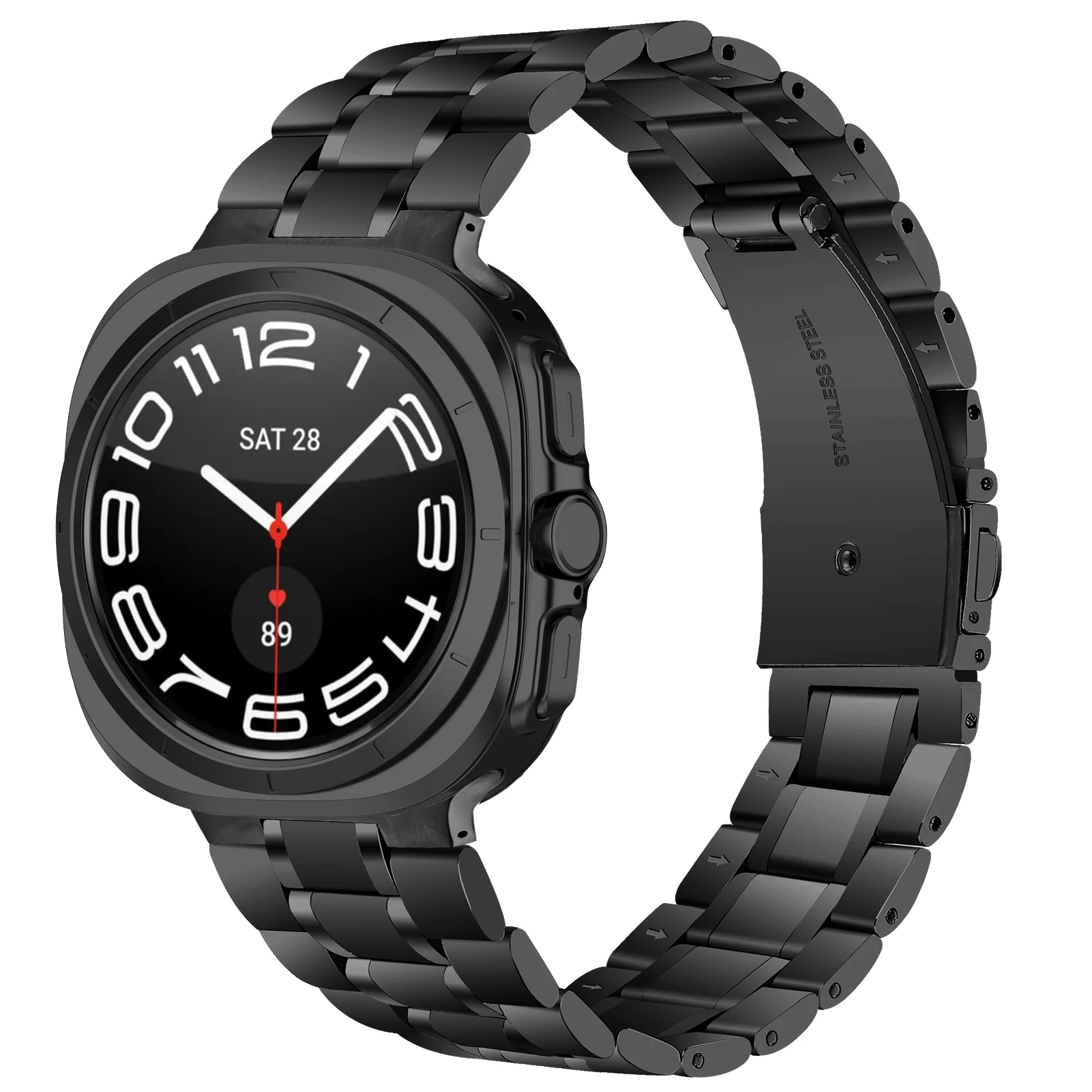 

Для Samsung Galaxy Watch 7 Ultra 47 мм ремешок из нержавеющей стали с пятью бусинами металлический браслет Correa для Galaxy Watch 7 ремешок для часов
