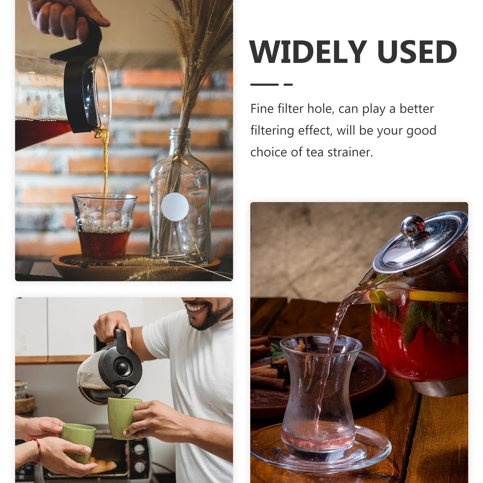 

2Pcs Stainless Steel Tea Pitcher Lid Fine Filter Screen Silicone Sealing Ring Filtering Jug Cover Household Kitchen Accessory