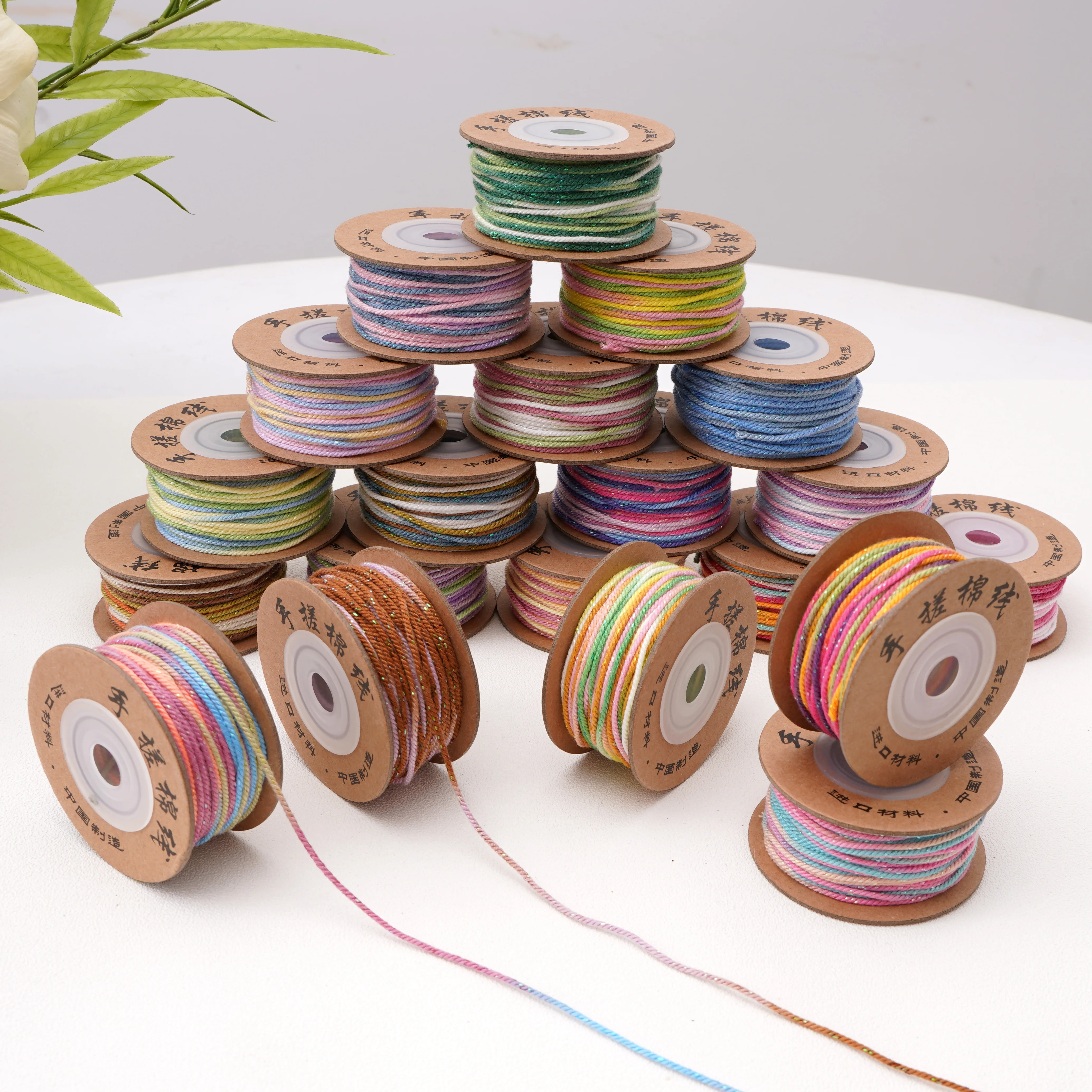 25 متر 1.2 مللي متر خط ملون الحبل خيط القطن المنسوجة يدويا حبل سلسلة للملابس اليدوية ديكور الحرف DIY بها بنفسك الخياطة اكسسوارات #5