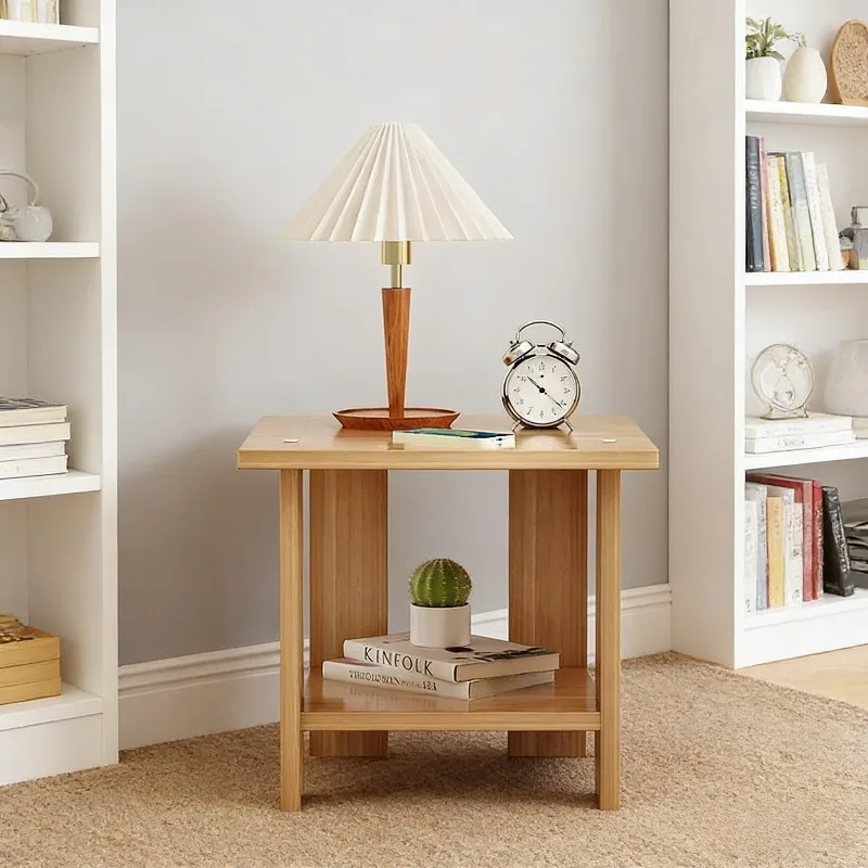 

Простая прикроватная тумбочка из массива дерева, двухуровневый прикроватный столик и приставной столик для дивана для современной спальни и гостиной