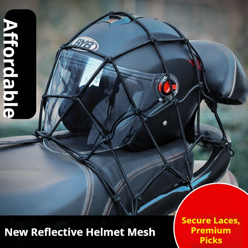 

Motorcycle Luggage Net Helmet Miscellaneous Items Net Pouch Fuel Tank Net Bag Elastic Net Pocket Car Tail Night Reflection Rope