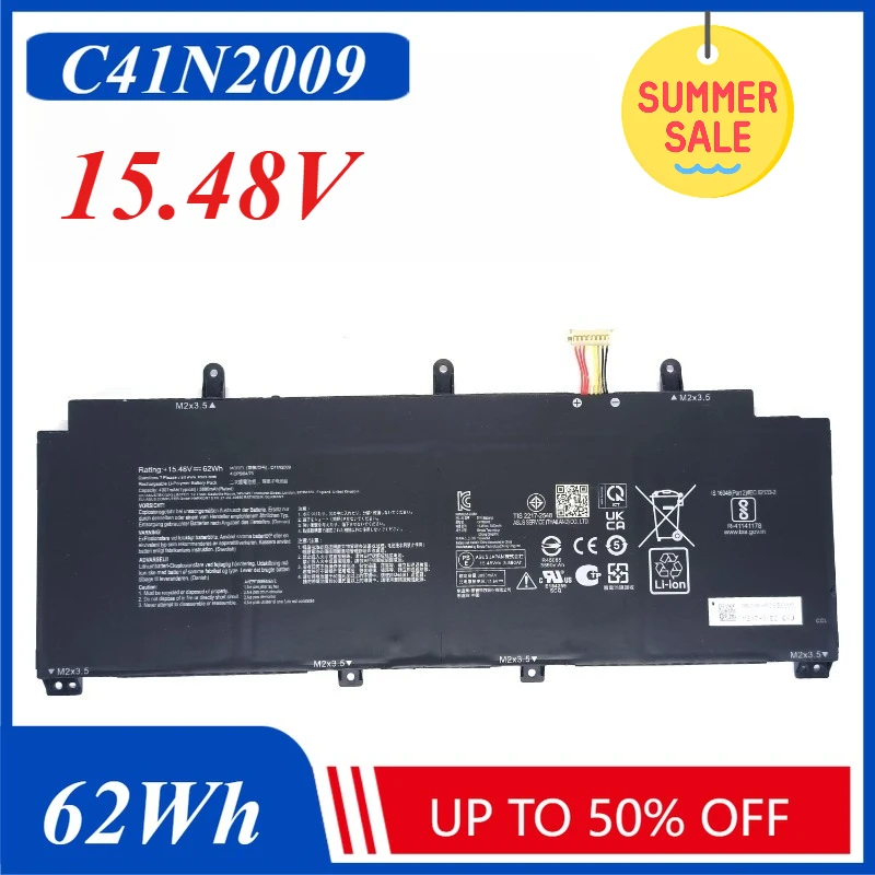 

62Wh 15.48V C41N2009 0B200-03850000 Battery for ASUS ROG Flow X13 PV301 GV301RE GV301RC GV301QH GV301QE GV301QC