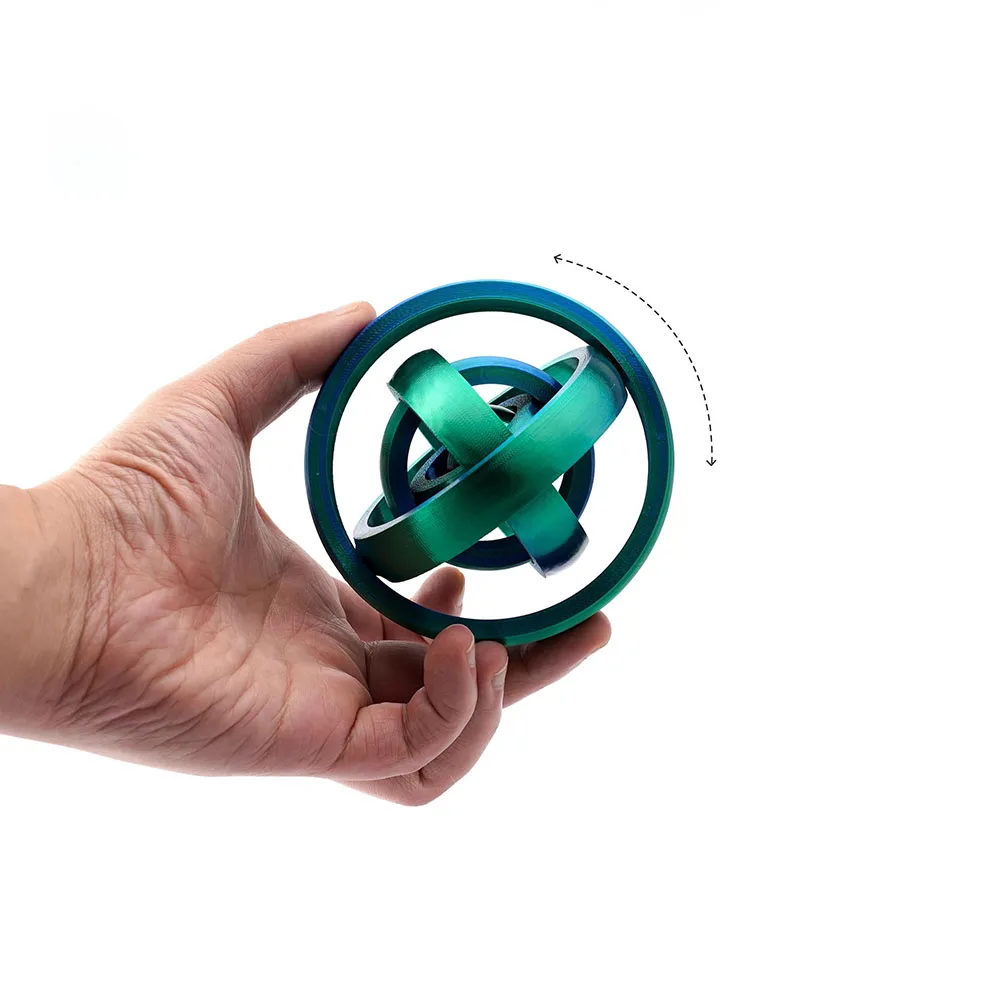 

О-образный универсальный гироскоп-спиннер, забавный бесконечный флип, гравитационное вращение, снятие стресса, крутая игрушка, новые вращающиеся игрушки с 3D принтом