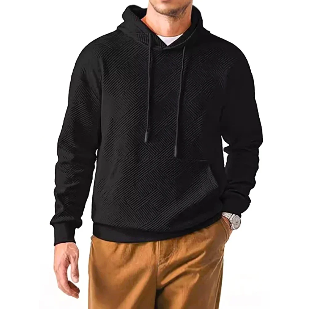 Texture Solid Hoodie L M Casual Long Sleeve Hooded Neckline Casual Style Attire Long Sleeve Design Perfect For Vacation