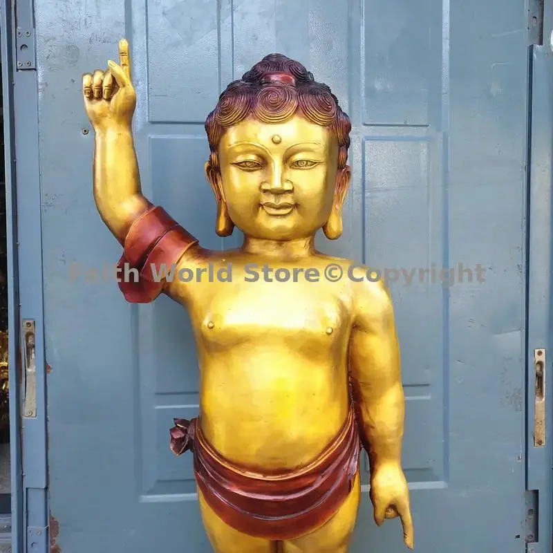 huge 1m large bronze Buddha statue Shakyamuni Buddha Bathing Buddha figure of the Buddha for temple god hall