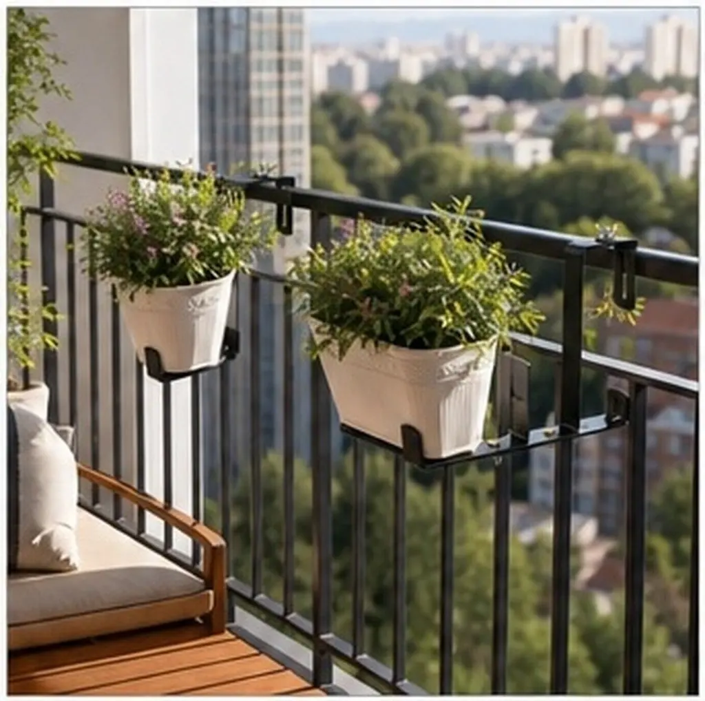 1Pcs Multifunctional Hanging Flower Pot Holder Iron Balcony Bracket for Garden Living Room Decoration Flower Pot Bracket