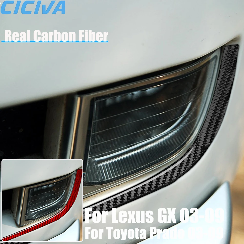 

Настоящее углеродное волокно, автомобильные аксессуары, противотуманные фары, декоративная полоса, мягкая наклейка для Lexus GX для Toyota Prado 2003-2009
